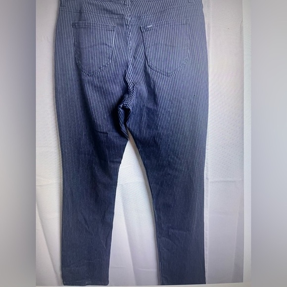 Lee Womens Straight Leg Mid Rise Blue Striped Regular Fit Jeans Size 12 - Picture 2 of 10